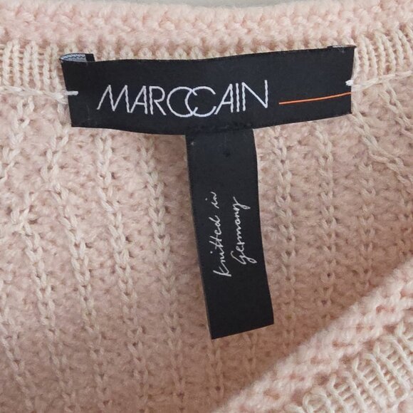 MARC CAIN | Virgin Wool Cotton Sweater Pink Black Floral Sz 4 - Picture 6 of 8